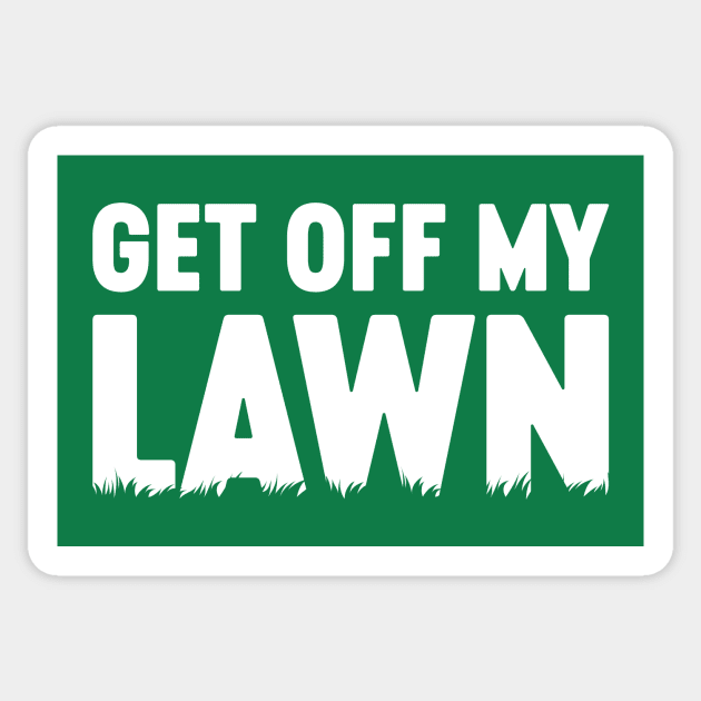 Get Off My Lawn White Sticker by Luluca Shirts